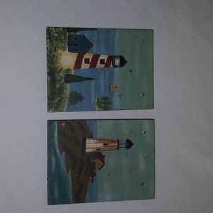 Hand Painted Lighthouse Deco Tiles